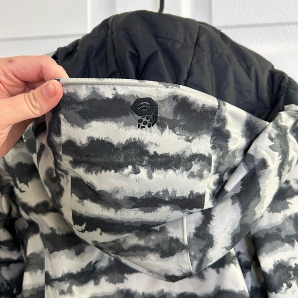 MOUNTAIN HARDWARE Barnsie Recco Gray Watercolor Hooded Jacket Womens size Small - Picture 8 of 11